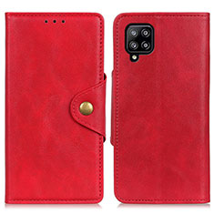 Leather Case Stands Flip Cover Holder N06P for Samsung Galaxy A22 4G Red