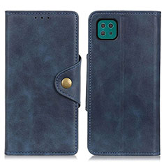 Leather Case Stands Flip Cover Holder N06P for Samsung Galaxy A22 5G Blue