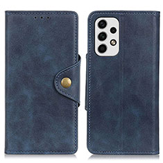 Leather Case Stands Flip Cover Holder N06P for Samsung Galaxy A23 4G Blue