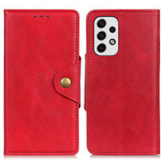 Leather Case Stands Flip Cover Holder N06P for Samsung Galaxy A23 4G Red