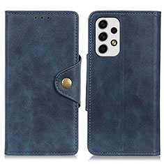 Leather Case Stands Flip Cover Holder N06P for Samsung Galaxy A23 5G Blue