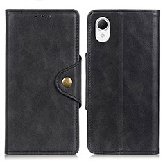 Leather Case Stands Flip Cover Holder N06P for Samsung Galaxy A23 5G SC-56C Black