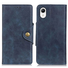 Leather Case Stands Flip Cover Holder N06P for Samsung Galaxy A23s Blue