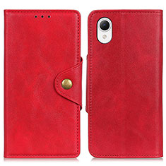 Leather Case Stands Flip Cover Holder N06P for Samsung Galaxy A23s Red