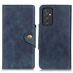 Leather Case Stands Flip Cover Holder N06P for Samsung Galaxy A82 5G Blue