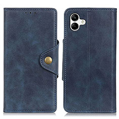 Leather Case Stands Flip Cover Holder N06P for Samsung Galaxy F04 Blue