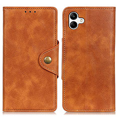 Leather Case Stands Flip Cover Holder N06P for Samsung Galaxy F04 Brown