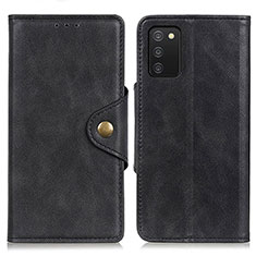 Leather Case Stands Flip Cover Holder N06P for Samsung Galaxy M02s Black