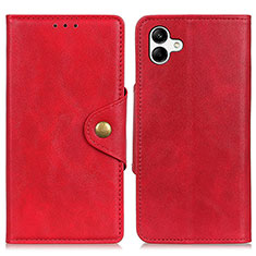 Leather Case Stands Flip Cover Holder N06P for Samsung Galaxy M04 Red
