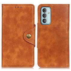 Leather Case Stands Flip Cover Holder N06P for Samsung Galaxy M13 4G Brown