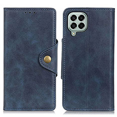 Leather Case Stands Flip Cover Holder N06P for Samsung Galaxy M33 5G Blue