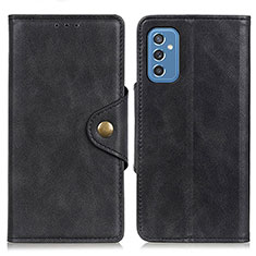 Leather Case Stands Flip Cover Holder N06P for Samsung Galaxy M52 5G Black