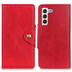 Leather Case Stands Flip Cover Holder N06P for Samsung Galaxy S21 Plus 5G Red