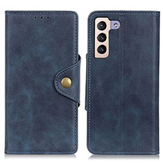 Leather Case Stands Flip Cover Holder N06P for Samsung Galaxy S24 Plus 5G Blue