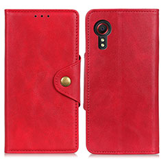 Leather Case Stands Flip Cover Holder N06P for Samsung Galaxy XCover 5 SM-G525F Red