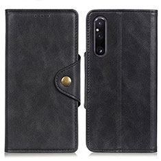 Leather Case Stands Flip Cover Holder N06P for Sony Xperia 1 V Black