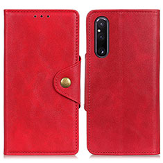 Leather Case Stands Flip Cover Holder N06P for Sony Xperia 1 V Red