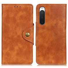 Leather Case Stands Flip Cover Holder N06P for Sony Xperia 10 IV SO-52C Brown