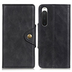 Leather Case Stands Flip Cover Holder N06P for Sony Xperia 10 IV SOG07 Black