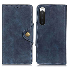 Leather Case Stands Flip Cover Holder N06P for Sony Xperia 10 IV SOG07 Blue