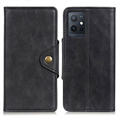 Leather Case Stands Flip Cover Holder N06P for Vivo iQOO Z6 5G Black