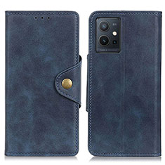 Leather Case Stands Flip Cover Holder N06P for Vivo T1 5G India Blue