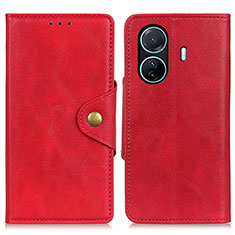 Leather Case Stands Flip Cover Holder N06P for Vivo T1 5G Red