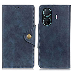 Leather Case Stands Flip Cover Holder N06P for Vivo T1 Pro 5G Blue