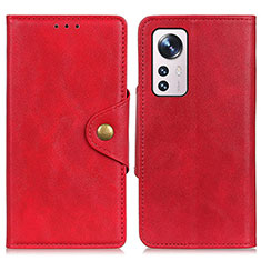 Leather Case Stands Flip Cover Holder N06P for Xiaomi Mi 12 5G Red