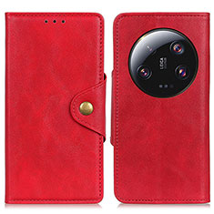 Leather Case Stands Flip Cover Holder N06P for Xiaomi Mi 13 Ultra 5G Red