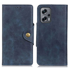 Leather Case Stands Flip Cover Holder N06P for Xiaomi Poco F5 5G Blue