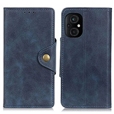 Leather Case Stands Flip Cover Holder N06P for Xiaomi Poco M5 4G Blue