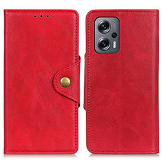 Leather Case Stands Flip Cover Holder N06P for Xiaomi Redmi Note 12 Turbo 5G Red