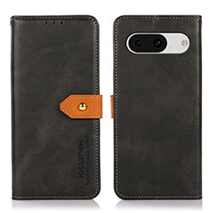 Leather Case Stands Flip Cover Holder N07P for Google Pixel 8a 5G Black