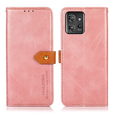 Leather Case Stands Flip Cover Holder N07P for Motorola ThinkPhone 5G Pink