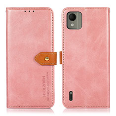 Leather Case Stands Flip Cover Holder N07P for Nokia C110 Pink