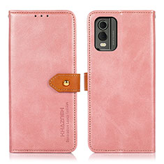 Leather Case Stands Flip Cover Holder N07P for Nokia C210 Pink