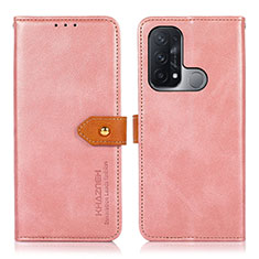 Leather Case Stands Flip Cover Holder N07P for Oppo Reno5 A Pink