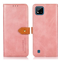 Leather Case Stands Flip Cover Holder N07P for Realme C11 (2021) Pink