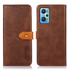 Leather Case Stands Flip Cover Holder N07P for Realme GT Neo 3T 5G Brown