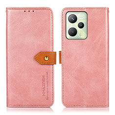 Leather Case Stands Flip Cover Holder N07P for Realme Narzo 50A Prime Pink