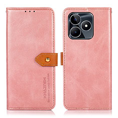 Leather Case Stands Flip Cover Holder N07P for Realme Narzo N53 Pink