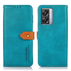 Leather Case Stands Flip Cover Holder N07P for Realme V23 5G Cyan