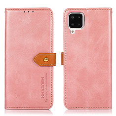 Leather Case Stands Flip Cover Holder N07P for Samsung Galaxy F12 Pink