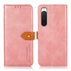 Leather Case Stands Flip Cover Holder N07P for Sony Xperia 10 IV SOG07 Pink