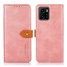 Leather Case Stands Flip Cover Holder N07P for Vivo Y10 t1 Pink