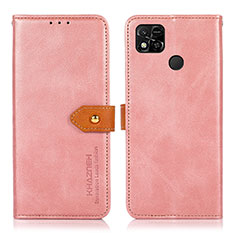 Leather Case Stands Flip Cover Holder N07P for Xiaomi POCO C3 Pink
