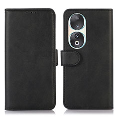 Leather Case Stands Flip Cover Holder N08P for Huawei Honor 90 5G Black