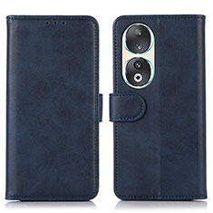 Leather Case Stands Flip Cover Holder N08P for Huawei Honor 90 5G Blue