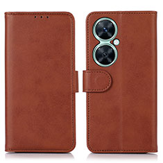 Leather Case Stands Flip Cover Holder N08P for Huawei Nova 11i Brown